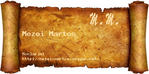 Mezei Martos névjegykártya